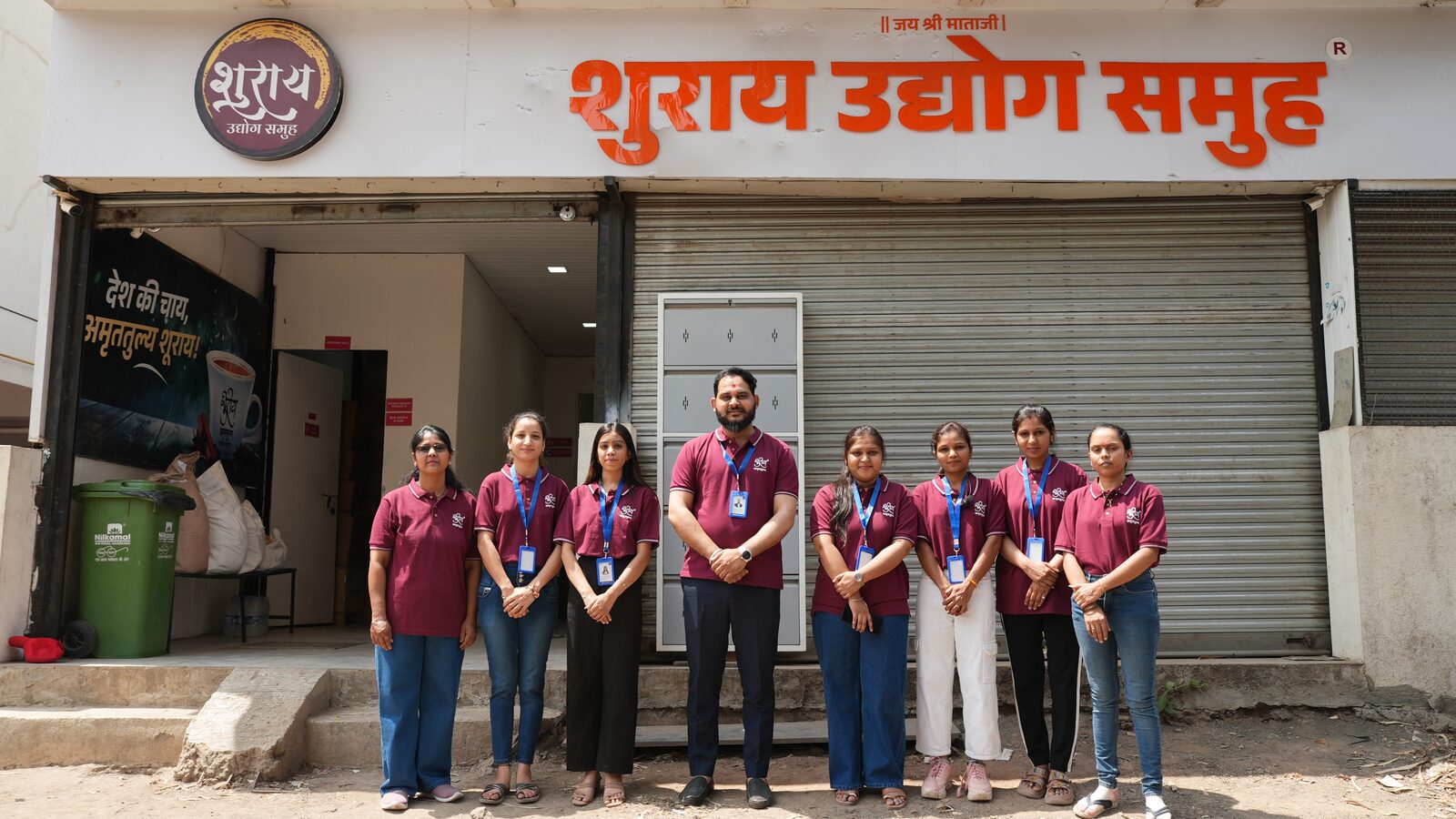 Shuray Amruttulya head office support team outside the Nashik office